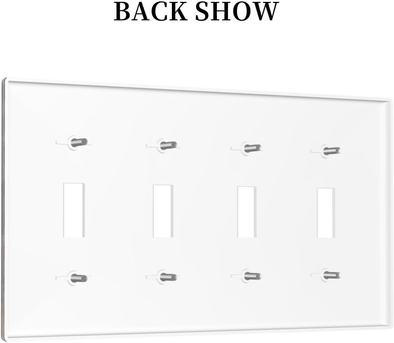 Decorative Switch Covers Plate Funny Red Boxing Cats White Tomcat 4 Gang Artistic Wall Plate Unique Quad Toggle Light Switch Plate Jumbo Faceplate for Bedroom Home Decor