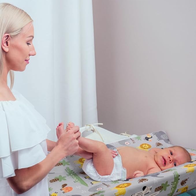 4 Pack Safari Jungle Animals Neutral Unisex Fitted Nursery Baby Sheets Set Toddler Mattress Sheets for Baby Boys or Girls (Changing Pad Cover)