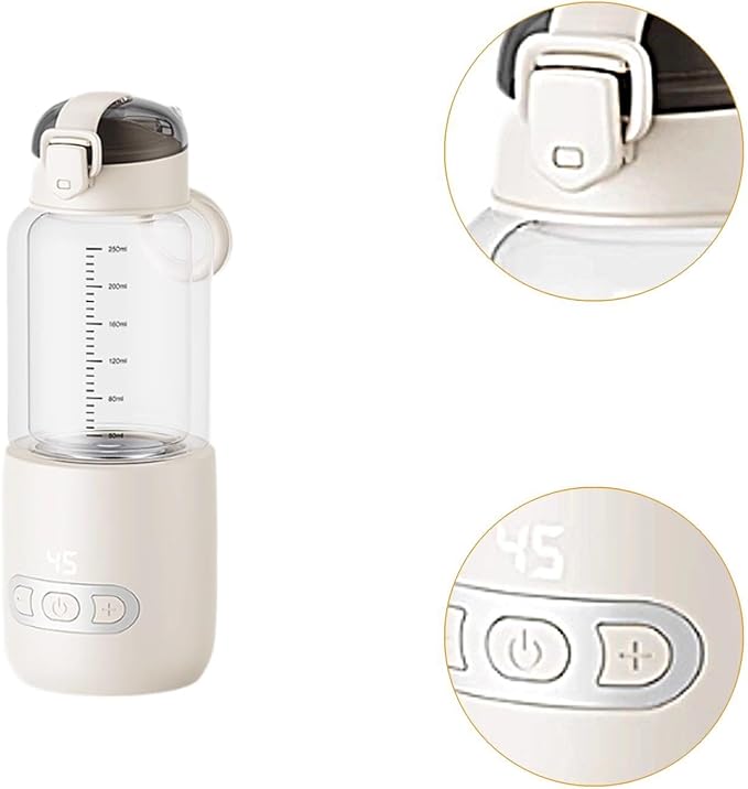 Generic Travel-Friendly Warmer with USB Charging, beige 250ml