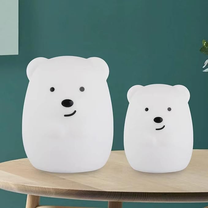 WHA&DARREN Large Owl Night Light for Kids,Cute Baby Night Light, Silicone Bedside Lamp, Sleep Lights, Eye Caring, Adjustable Brightness & Color, Time Setting, Touch+Remote Control