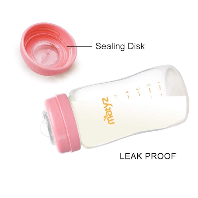 Matyz 4-PACK Breast Milk Collection And Storage Bottles (Pink, 8oz Each) - No BPA Breastmilk Storage Containers With Lids - Pumping Storage Bottles For Philips Avent Medela Spectra Breast Pumps