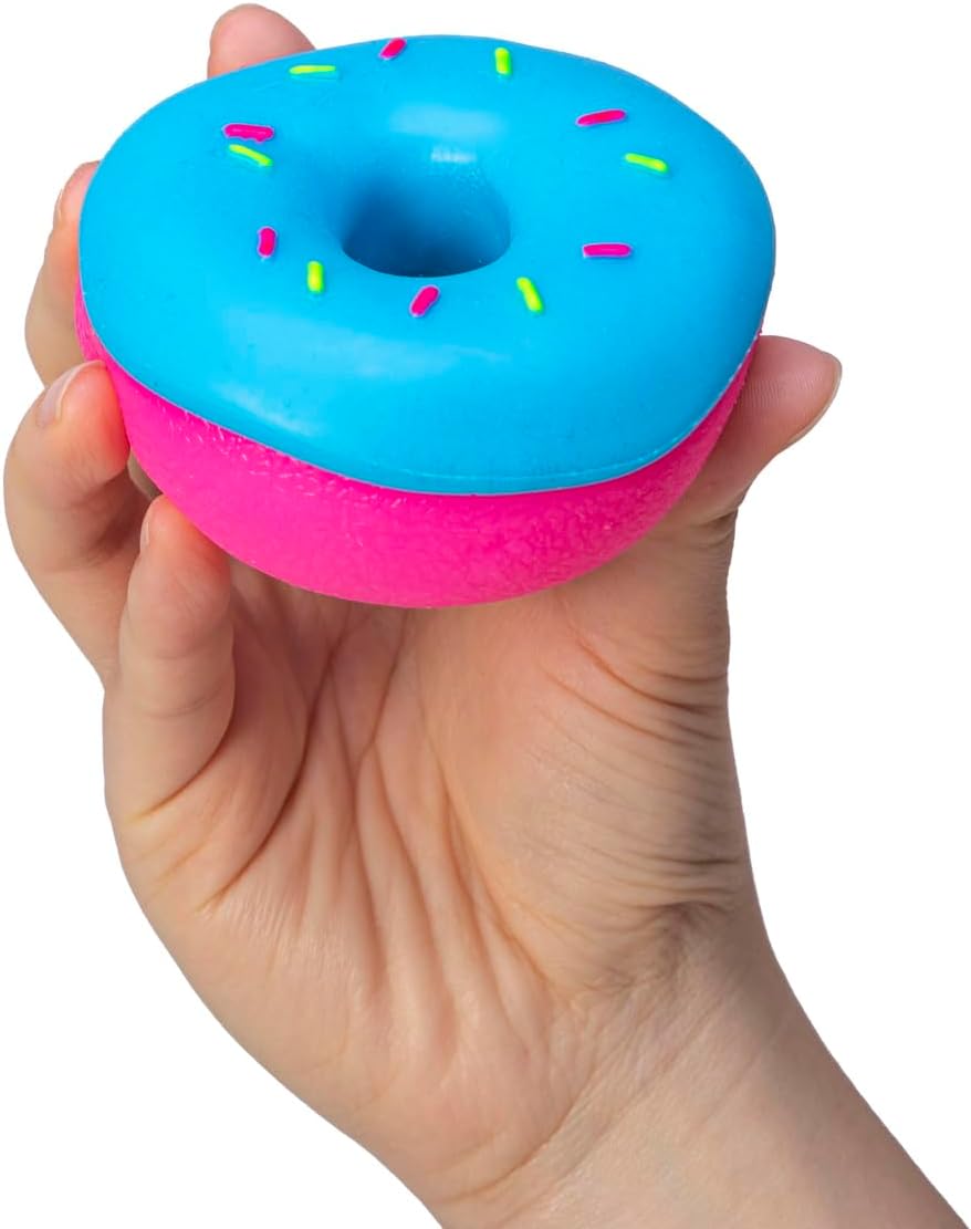 Schylling NeeDoh Dohnuts - Sensory Fidget Toy - Assorted Colors - Ages 3 to Adult (Pack of 1)
