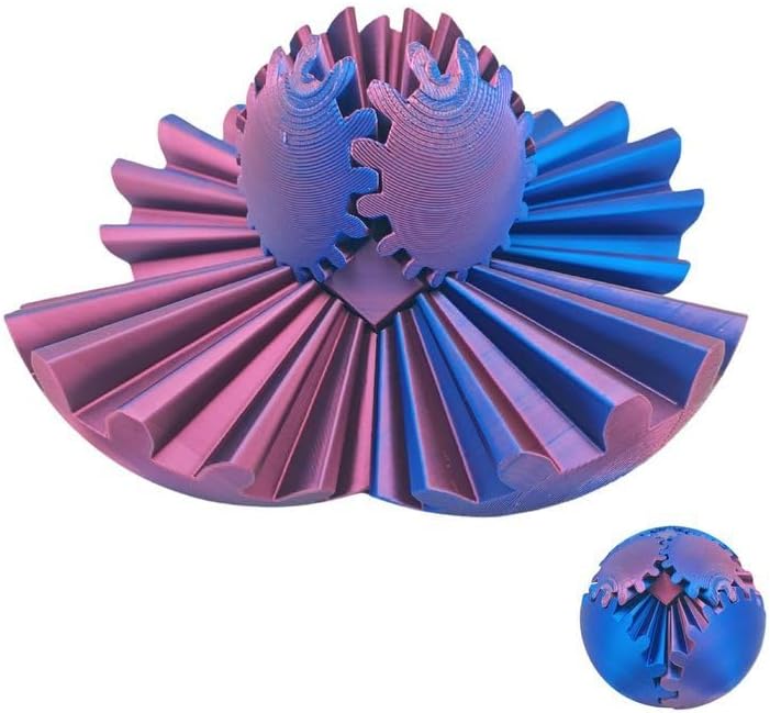 Gear Ball - GearSphere - The Steampunk Whirling Wonder Fidget-3D Printed Gear Ball Spin Ball - Fidget Toys for Adults Kids - Stress Ball Fidget Ball - Fidget Toys for Anxiety Relaxing …
