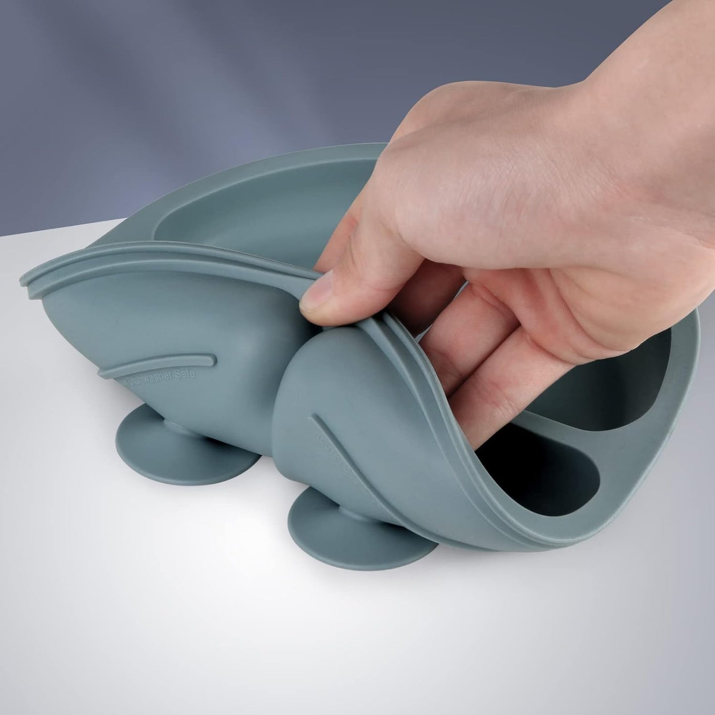 Toddler Plates 3 Pack, Divided Suction Plates for Baby, 100% Food Grade Silicone Baby Plates, Non-Slip, Baby Led Weaning Supplies, Microwave & Dishwasher Safe