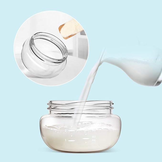 POTATO Glass Baby Bottles for Newborn Babies, Anti Colic Breastfeeding Bottle with Wide Neck, Slow Flow, 2pack, 2.5oz, Blue