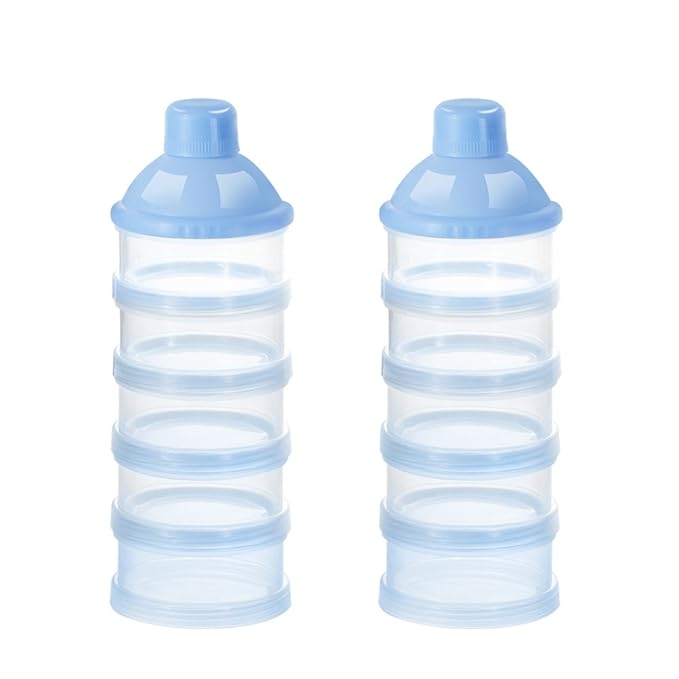 Accmor Formula Dispenser On The Go, 5 Compartments Stackable Formula Container for Travel, Baby Milk Powder Kids Snack Container, BPA Free