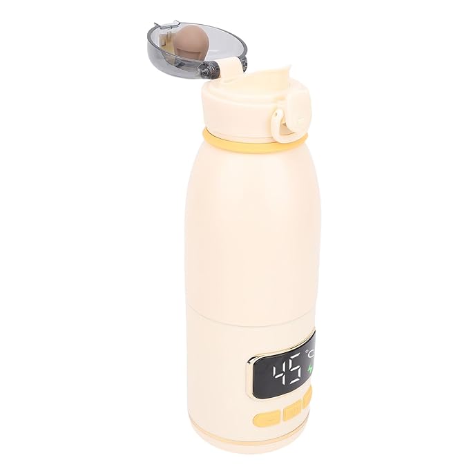 Portable Milk Kettle, 450ml Portable Bottle Warmer for Travel, Fast Heating Breast Milk and Formula Warmer, Smart Temperature Control, Electric Kettle for Car