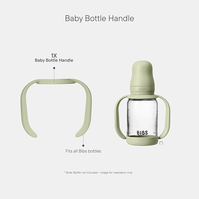 Bibs | Baby Bottle Handle | Easy & Comfortable Grip | Non-Slip Surface | BPA-Free | Dishwasher Safe | BIBS Baby Bottle Accessories | Ages 6+ Months | Sage