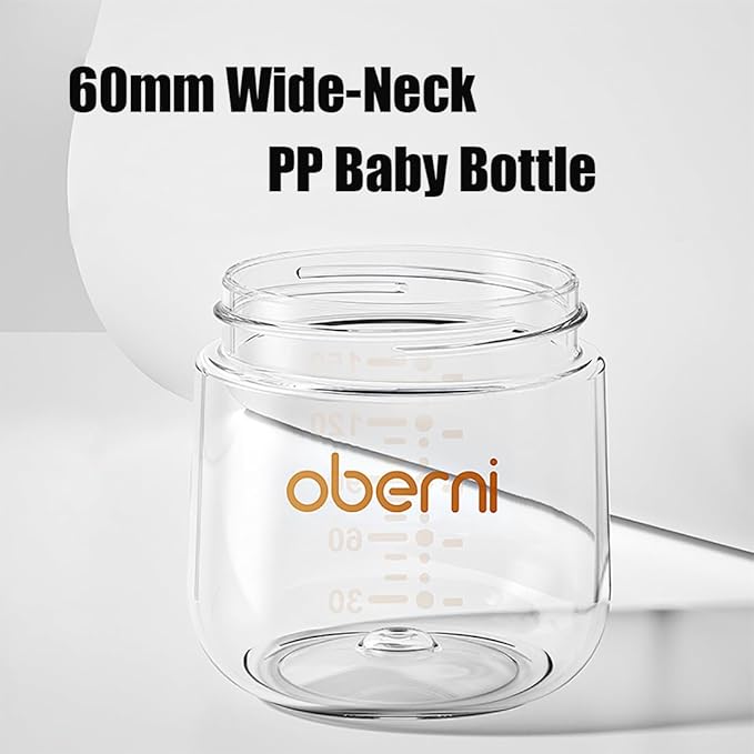 PP Baby Bottles, Anti Colic Breastfeeding Bottles with Natural Response Nipples, Wide Neck Slow Flow Baby Bottle for Babies, Newborn,0-6 Months, BPA Free-Off-Centered Nipple (5 Ounce, Blue, PP)