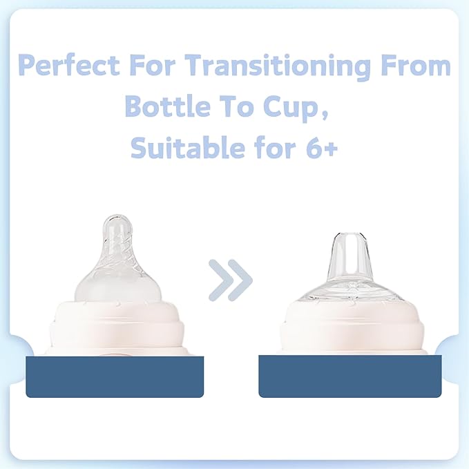 8Pack Replacement Silicone Spout Compatible with NUK Activity and Learner Cups, Nipple Replacement Spouts Leak-Proof, BPA-Free, Easy to Clean, Easy Transition from Bottle to Cup