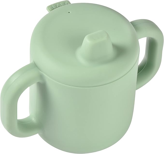 Beaba Silicone Sippy Cup, 5.5 oz, Silicone Material, Leakproof Lid, for Baby Toddler, Sage