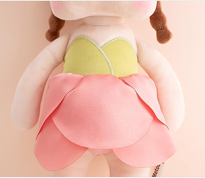 13" Exclusive New MeToo Princess Doll - Cute Flower Fairy Plush, Soft Baby Girl Gifts, Non-Toxic Skin-Friendly PP Cotton Stuffed Angela (Rose)