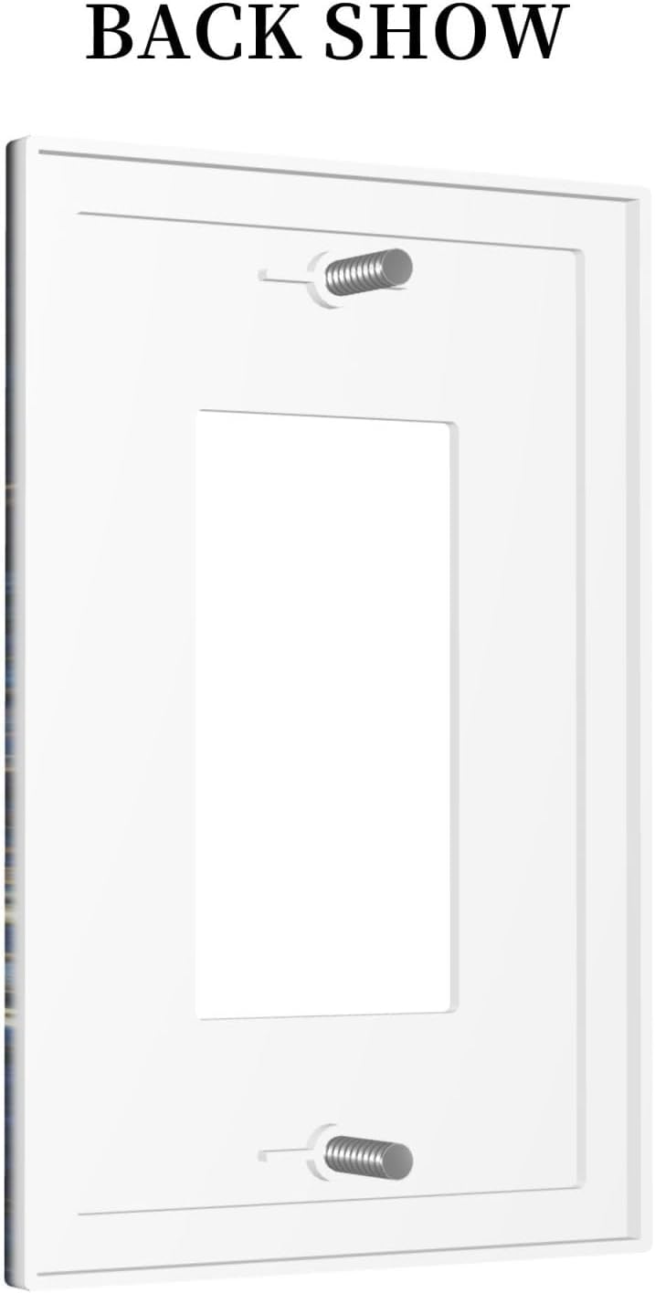 Decorative Outlet Covers Horror Night Blue Ocean Evil Octopus 1 Gang Single Decora GFCI Device Light Switch Covers Plate 1 Rocker Wall Plate Jumbo Faceplate for Bathroom Home Decor