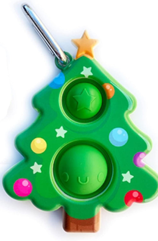 TOP TRENZ OMG Pop Fidgety Bubble Fidget Toy Stress Relief Anxiety Boredom Keychain (Christmas -Tree), (7D-TMB3-E9M8)