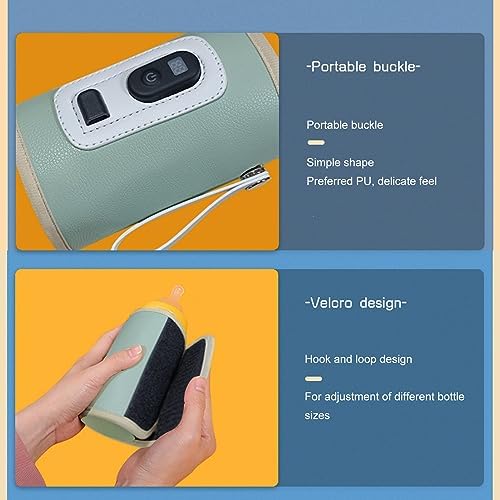 Pssopp Bottle Breast Milk Warmer, Portable Milk Bottle Warmer 5 Speeds Milk Heat Keeper Fast Baby Food Heater for Outdoor Car Travel (Green)