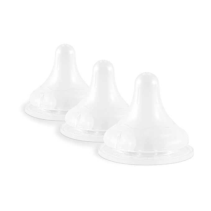 Pigeon Silicone Nipple (Stage 4) with Latch-On Line, Nurture & Nest, Natural Feel, 6+ Months, 3 Counts