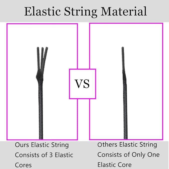 Stretchy String for Bracelets, 2 Rolls 1 mm Sturdy Elastic String Elastic Cord for Jewelry Making, Necklaces, Beading (Black)