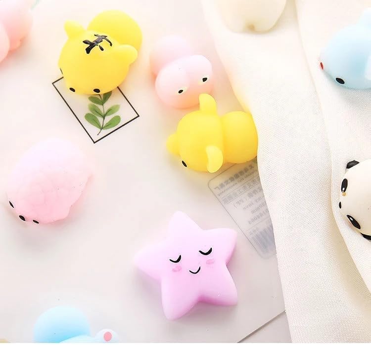 50pcs Mochi Squishy Toys Kids Party Parent-Bonding Calming Mini Fidget Animal Stress Relief Fun Entertaining Toys for Kids