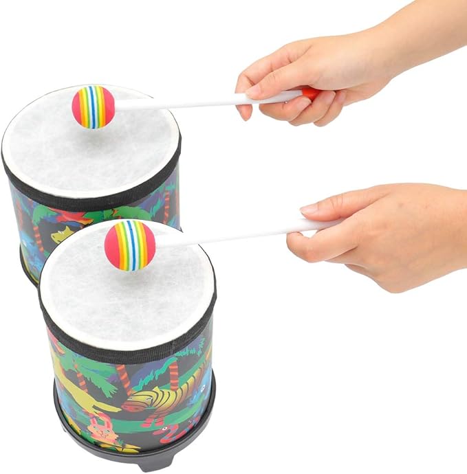 Bongo Drum 5"-6" Rhythm Club Drum for Kids Percussion Instrument Music Drums with Colorful Mallets for Baby Children Special Christmas Birthday Gift.(5"-6")