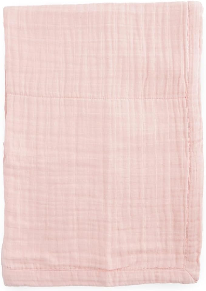 Little Unicorn New LU Cotton Muslin Baby Quilt - Light Pink, 30x40'