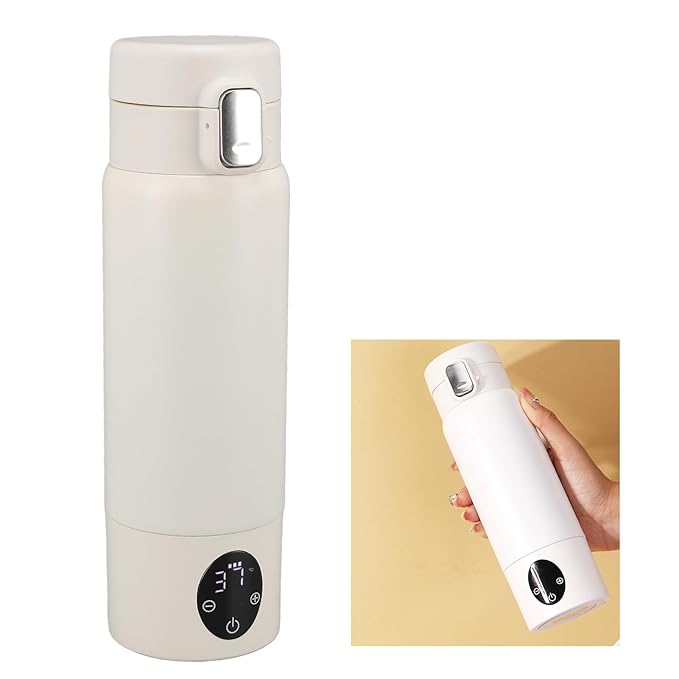 Portable Bottle Warmer, Bottle Warmer, Portable Milk Warmer for Travel, Quickly Heats Water, 37-50°C, Adjustable Capacity 300ml, Travel Bottle Warmer
