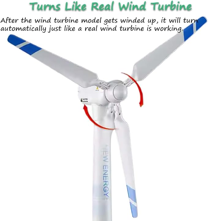 Miracland Wind Turbine Toy, 21.65 Inch Large Size Windmill Toy Clockwork Generator Model STEM Science Kit