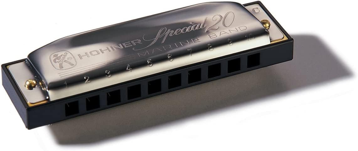 Hohner 560 Special 20 Harmonica - Key of F Sharp Bundle with Carrying Case, Key Stickers, Harmonica Beginner Online Manual, and Austin Bazaar Polishing Cloth