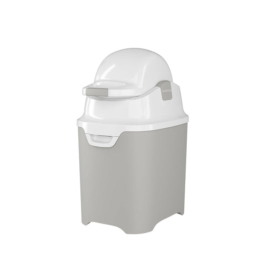 Foundations Mini Diaper Pail with Airtight Lid - Durable & Odorless Diaper Disposal, Large Capacity, Holds up to 30 Newborn Diapers, Refill with Any Bags - Gray