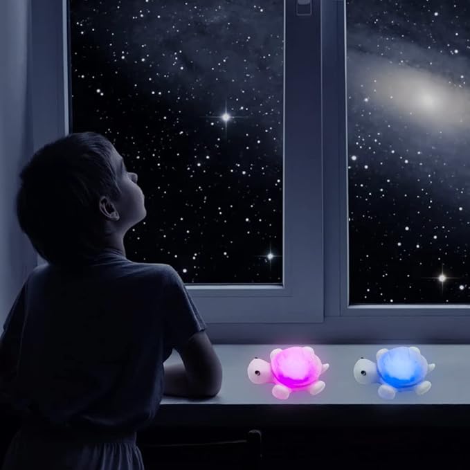 AFUNTA 4 PCS Cute Turtle Night Lights, 7 Color Changing 3D LED Lamp for Kids Room, Christmas Home Decor Gift