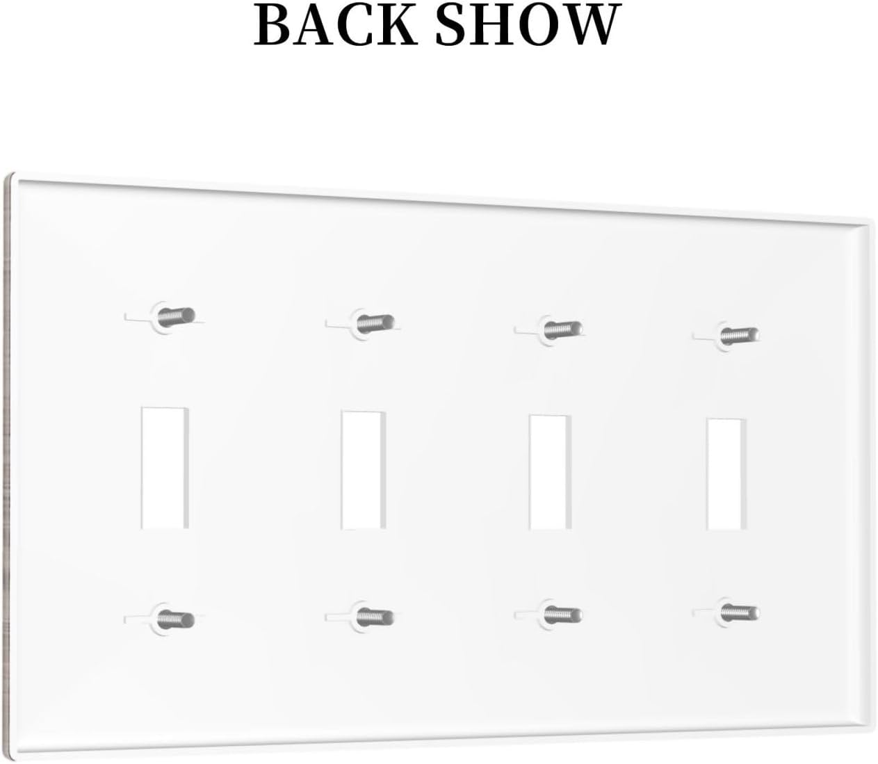 Decorative Switch Covers Plate Retro Wood Plank Vintaga Wooden Board Cabin 4 Gang Artistic Wall Plate Unique Quad Toggle Light Switch Plate Jumbo Faceplate for Bedroom Home Decor