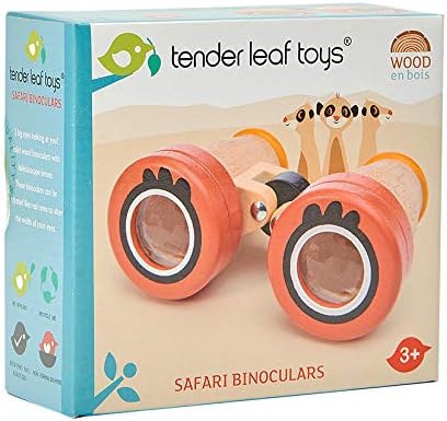Tender Leaf Toys - Safari Binoculars - Wooden Binoculars with Kaleidoscope Lenses for Kids - Adjustable Pretend Play Toy for Safari Adventures - Ages 3+