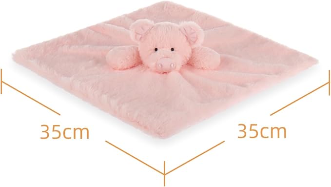 Apricot Lamb Smart Pig Security Blanket for Babies, Soft Loveys for Baby Boy and Girl, 14 Inches for Infant and Toddlers