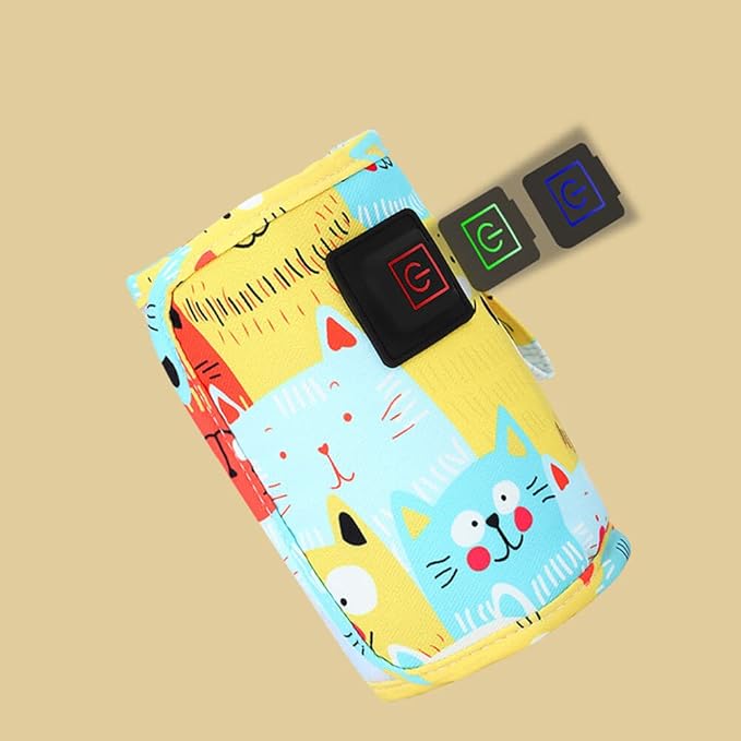 Portable Bottle Warmer,Adjustable 3 Temperature USB Travel Milk Heat Keeper Baby Bottle Heater Warming Bag Milk Heater Cover Bottle Warmer Insulation Bag,Blue