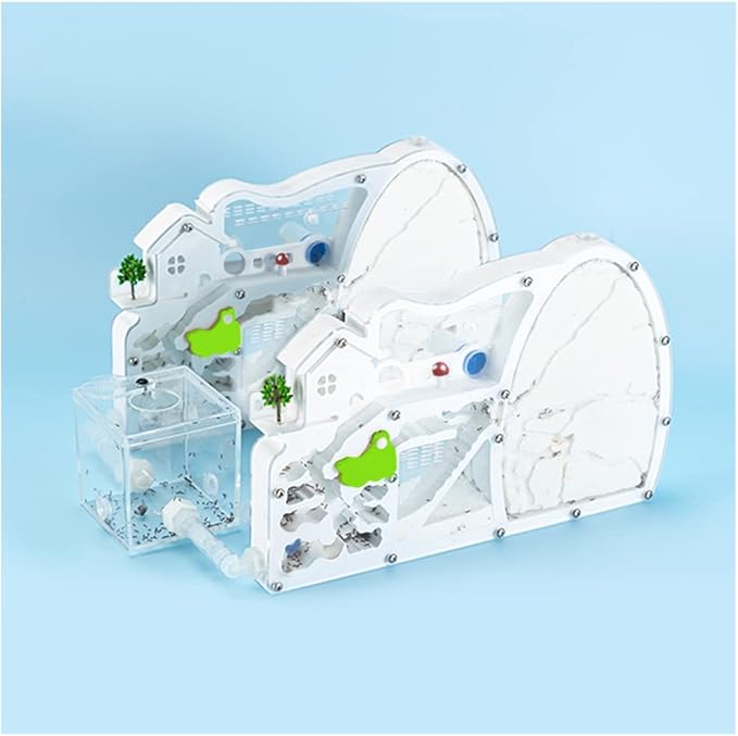 2PCS Ant Farm Castle with Connecting Tubes and Forage Box, Sand Ant Colony Observation Kit, Ant Viewing Habitat Science Kit, Educational & Learning Science Kit for Kids, Adults, Student