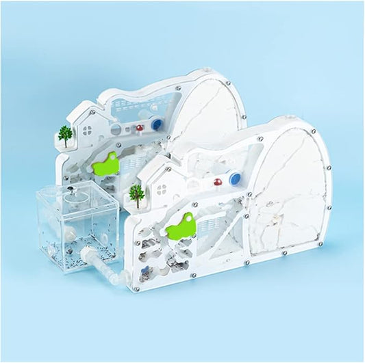 2PCS Ant Farm Castle with Connecting Tubes and Forage Box, Sand Ant Colony Observation Kit, Ant Viewing Habitat Science Kit, Educational & Learning Science Kit for Kids, Adults, Student