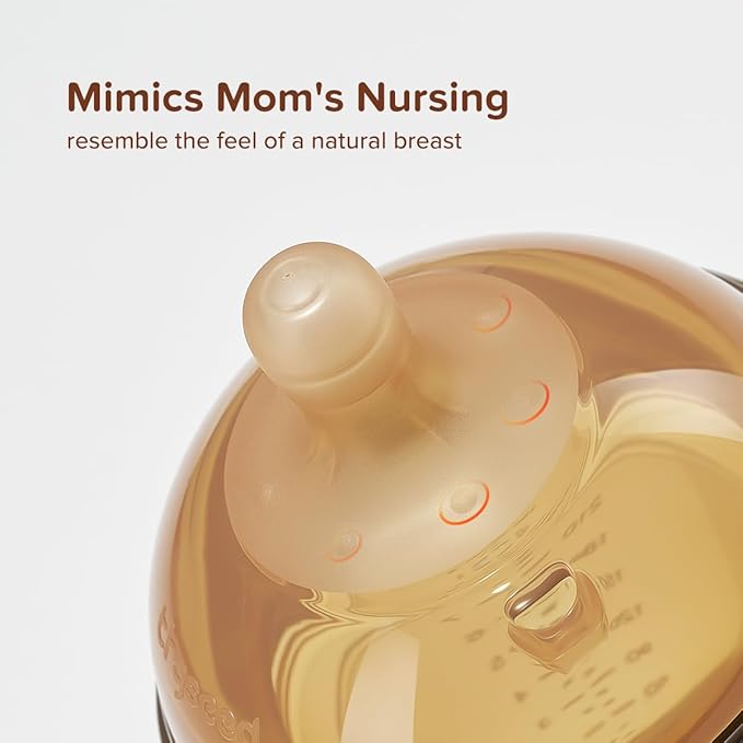 Thyseed Silicone Natural Breast-Like Bottle with Nipple(0-3 Months),8oz，1pack