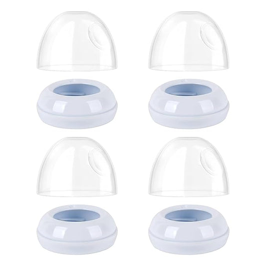 4-Pack Baby Bottle Rings and Caps for Philips Avent Natural Bottles, Replacement Screw Ring Collars, Baby Bottle Nipple Rings for Avent Natural Plastic and Glass Bottles