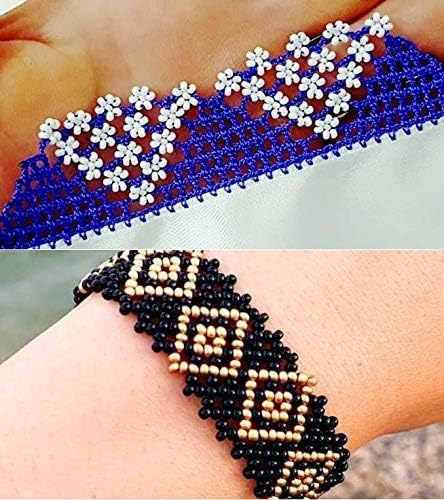 Perlin Glass Seed Beads 4mm 6/0 Round Mini Small Pony Spacer Beads 1100pcs for Jewelry Making Earrings Bracelets Pendants Waist DIY Handmade Metallic Color Kit (Silver)