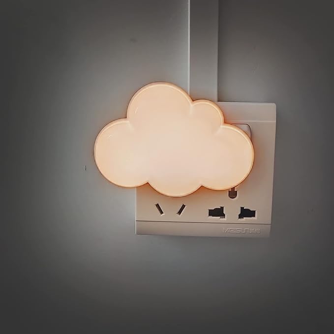 AUSAYE 2 Pack LED Night Light Plug in Lamp Cloud Night Light Mini Pretty Night Lights for Adults Kids NightLight White