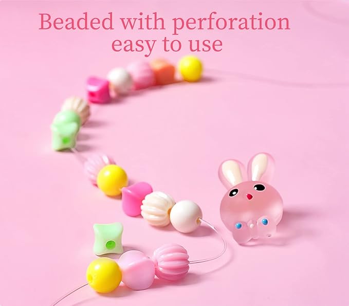 Jwxstore Beads for Girls Toys Kids Bracelets Making Kit Bead Art and Craft Kits DIY Bracelets Necklace Hairband and Rings Toy Making Kit for Age 4 5 6 7 8 9 10 11 12 Year Old Girl Christmas Gifts