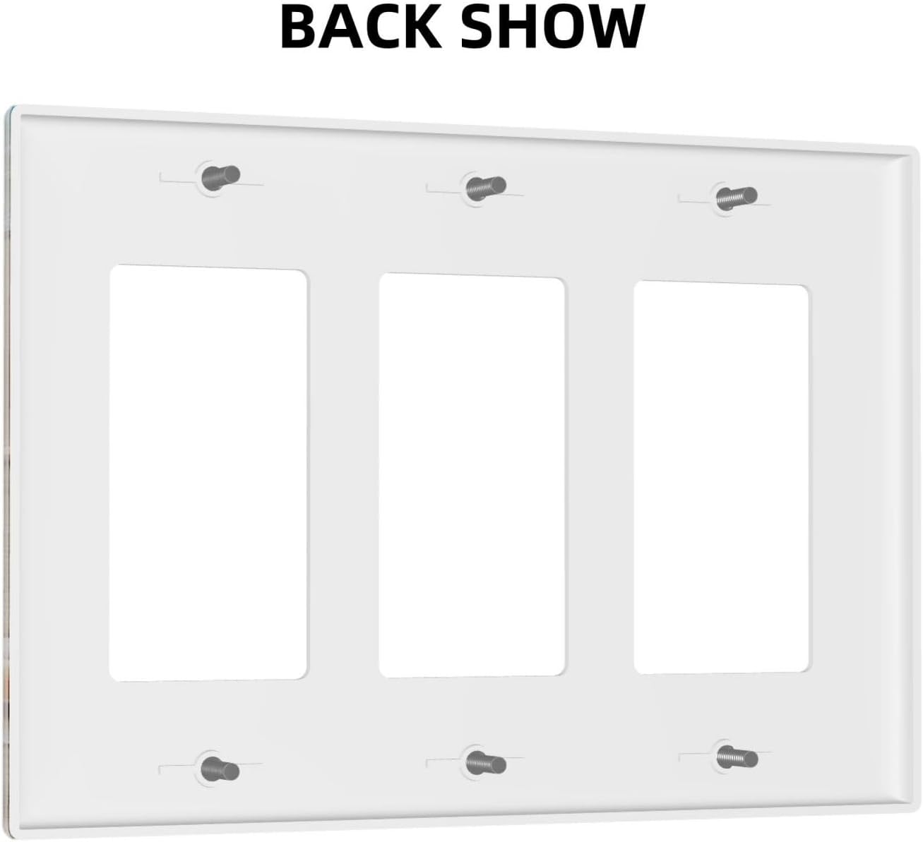 Decorative Outlet Covers Beachy Sea Ocean Seashell Starfish 3 Gang Wall Plate Triple Rocker Light Switch Cover Plate Jumbo Electrical GFCI Faceplate for Bathroom Bedroom Home Decor