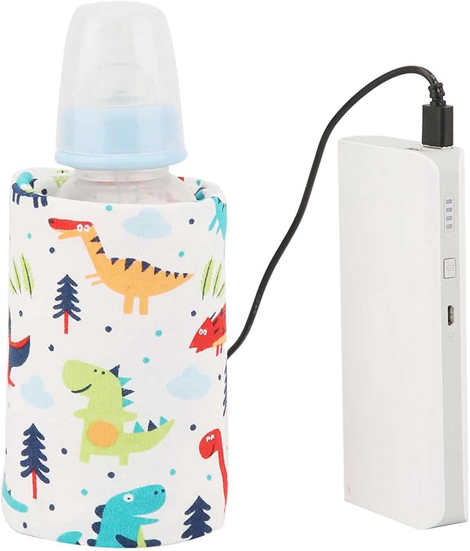 GOTOTOP Portable Milk Warmer Bottle Case with USB Charging Port for Baby Care (Dinosaur)
