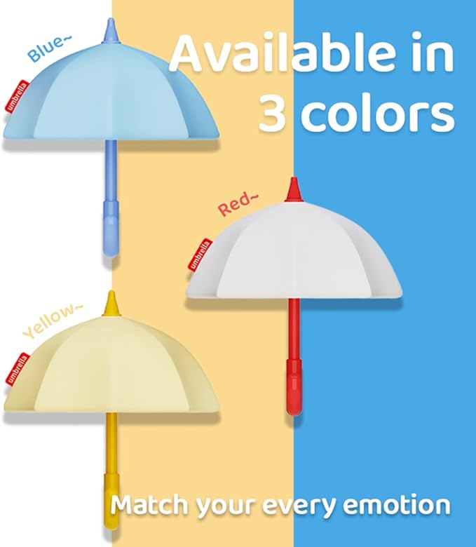 Umbrella Night Light for Kids,Light-Up Magnetic Fridge Lamp,Rechargeable Silicone Lamp for Baby Nursery,3 Levels Dimmable 30 minute timer,Squishy Bedside Night Lamp for Bedroom Kitchen