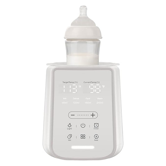 Baby Bottle Warmer for Breast Milk with Timer & Night Light, 11-in-1 Milk Warmer for Baby Bottles, 48H Keep Warm, BPA-Free Fast Heating with Adjustable Temperature (86-194℉) for Glass/PPSU Bottles
