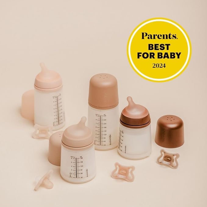 Suavinex Zero Zero Anti Colic Baby Bottle, No 1 Spanish Baby Bottle Brand, Minimizes Bottle Rejection & Nipple Confusion, Perfect for Combo Feeding, 2pk, 6oz/180mL, Light Tone, Adaptable Flow Nipple