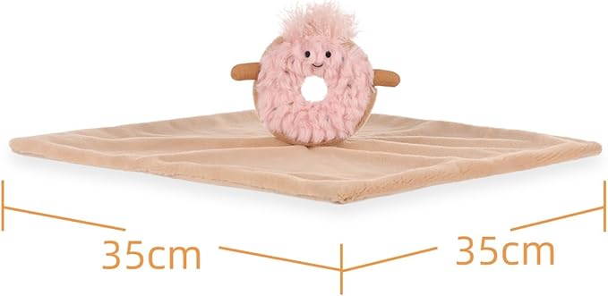 Apricot Lamb Delicious Donut Security Blanket for Babies, Soft Loveys for Baby Boy and Girl, 14 Inches for Infant and Toddlers