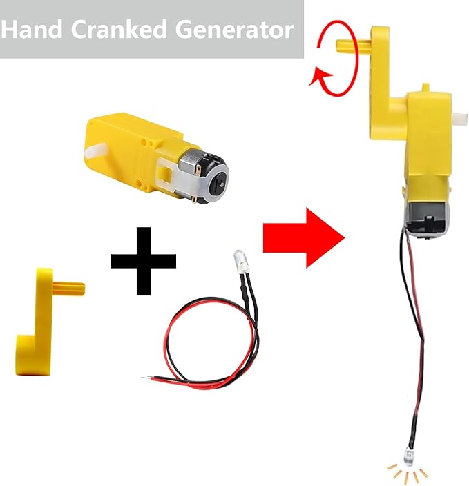 Science STEM Project for Kids Ages 6 8 10 12 Years Boys Girls,Physics Experiment Kit Energy Conversion School Educational Set Mini Generator Motors DIY Wind Turbine Hand Cranked Power Generator