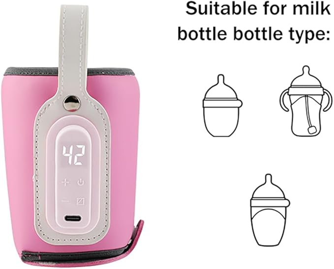 Baby Bottle Keep Warmer,Portable Travel Mug Milk Heater Thermostatic Bottle Cover Milk Bottle Heating Warmer Multifunction Thermostatic Bottle Sleeve with Tpye-E Cable for Coffee Tea,Blue