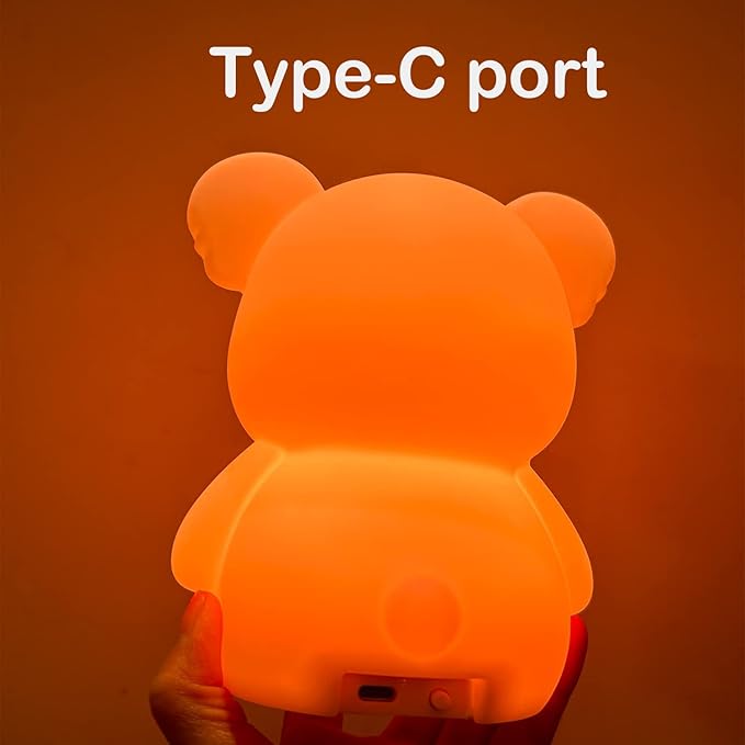 WHA&DARREN Large Koala Night Light for Kids,Cute Baby Lamp, Silicone Bedside Lamp,Portable Night Light for Kids Room, Rechargeable Animal Lights for Girls and Boys
