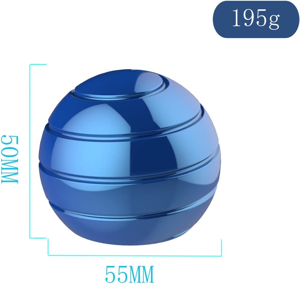 Kinetic Spinner Desk Toy, 2.17'' Giant Kinetic Stree Relief Desk Toy Ball, Office Fidget Toys for Desk Adults, Illusion Desk Ball (55MM, Blue)